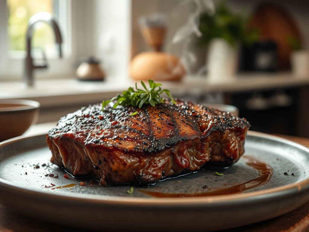 Blackened Ribeye Searing