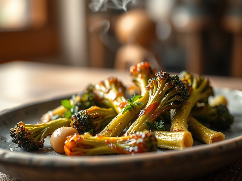 Charred Broccoli Tips