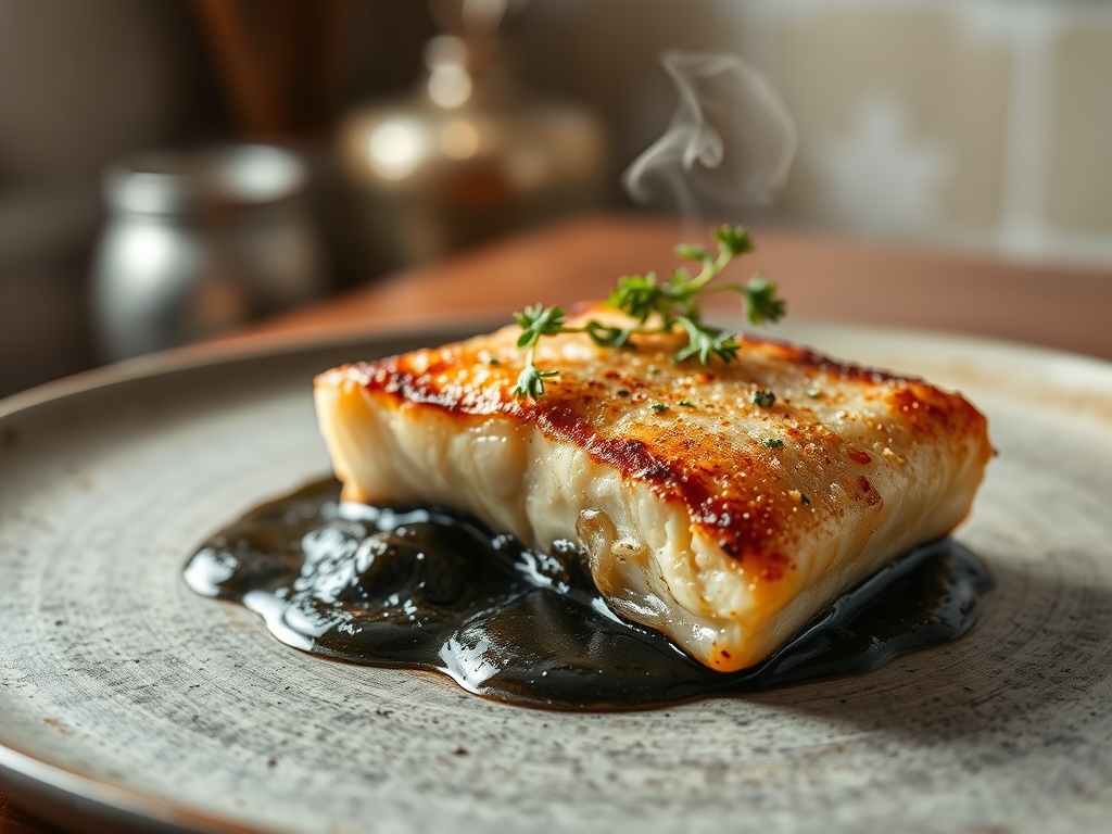 Sea Bass with Ink